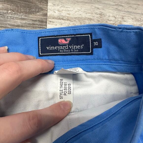 Vineyard Vines Cross Fishbones Blue Green Men 30 Flat Front Breaker Chino Shorts - Picture 5 of 10